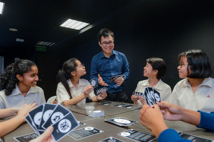 The Joy Luck Club card game promotes collaborative learning, while igniting students’ curiosity and creativity. Photo credit: The Academy of Singapore Teachers 