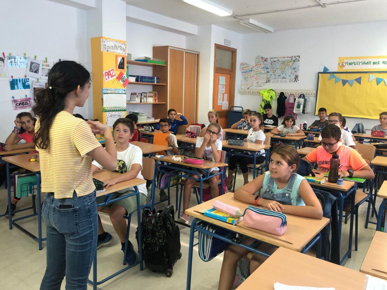 Anne teaching English Language at a school in Malaga, Spain, before moving to Madrid to be a UX designer.