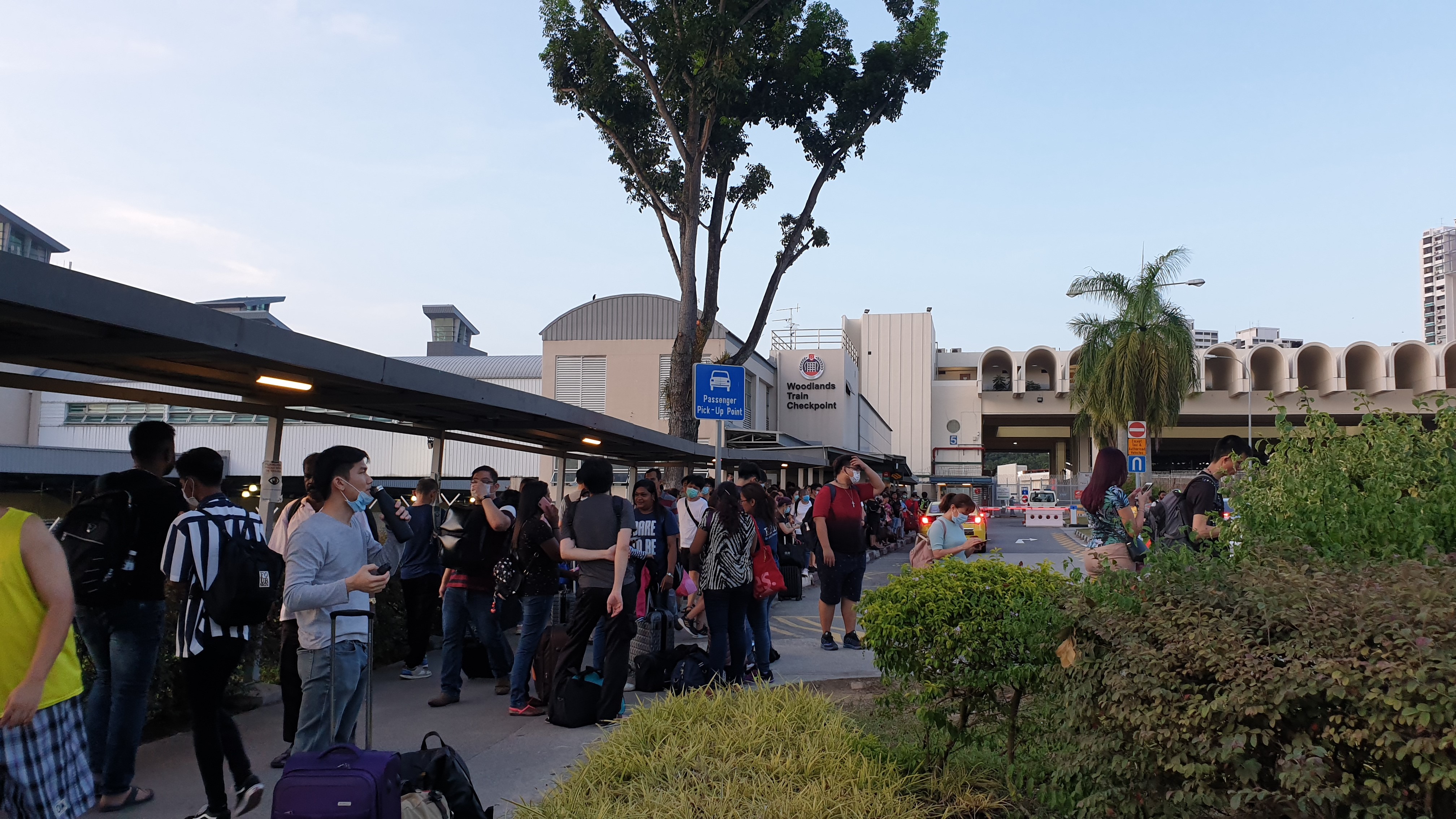 The situation outside Woodlands Checkpoint on the night that the border between Singapore and Malaysia was closed.